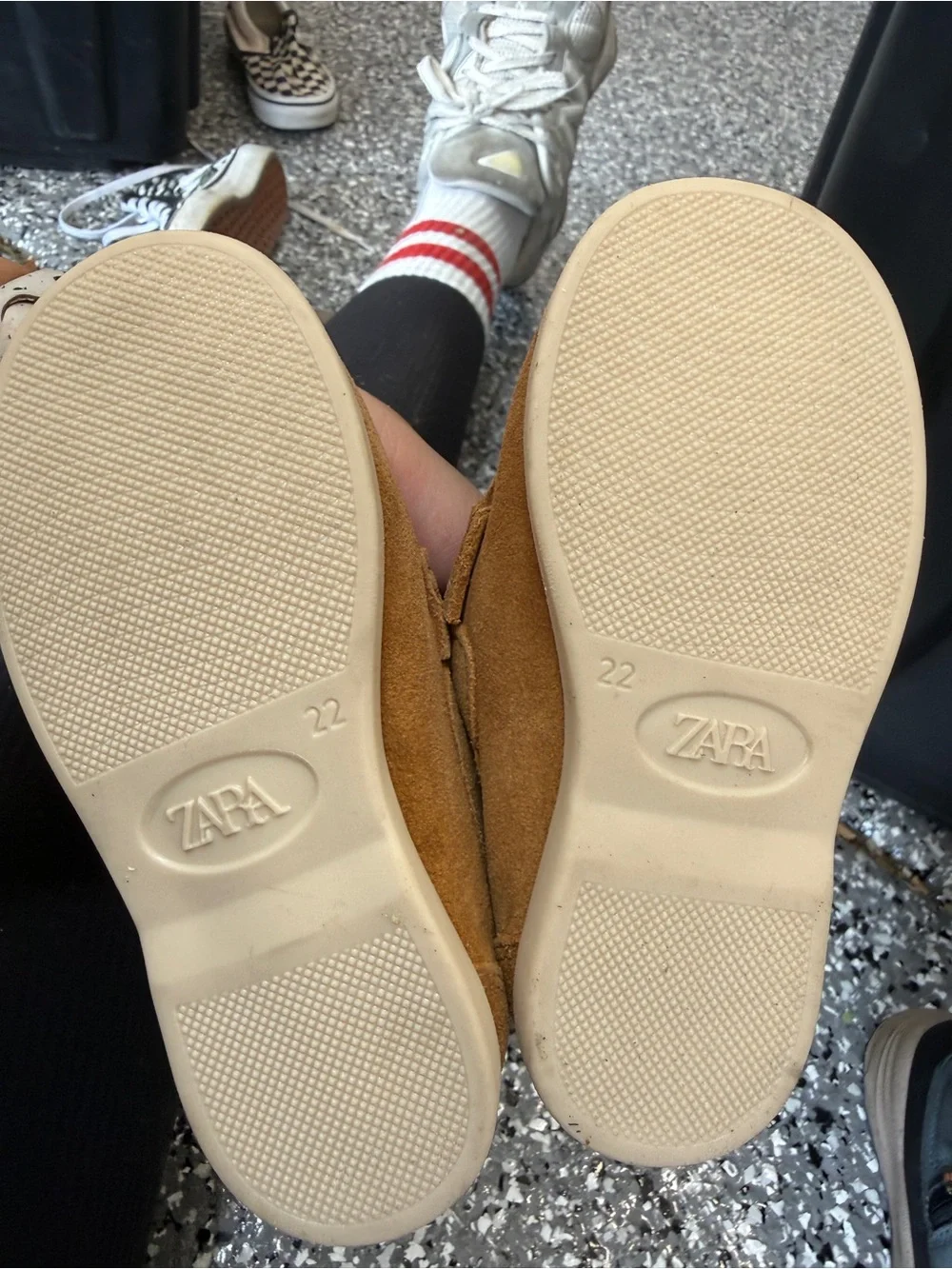 Zara Kids Tan Suede Penny Loafers